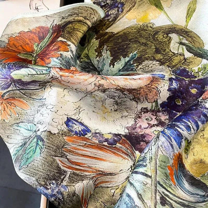 Foulard carré de soie 70 - Le Jardin Impressionniste-Maison Berettini