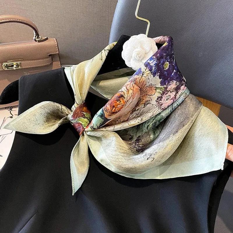Foulard carré de soie 70 - Le Jardin Impressionniste-Maison Berettini