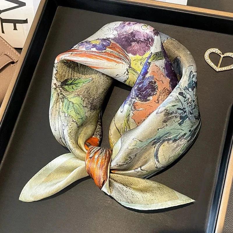 Foulard carré de soie 70 - Le Jardin Impressionniste-Maison Berettini