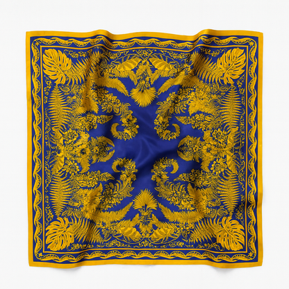 Foulard carré de soie 70 - Le Jardin Royal-Maison Berettini