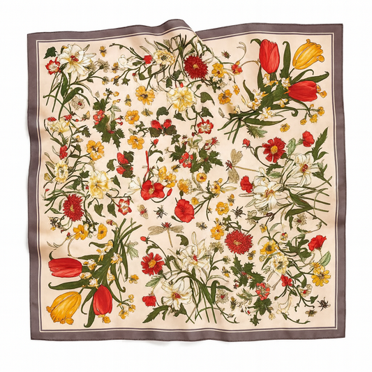 Foulard carré de soie 70 - Le Jardin Secret-Maison Berettini