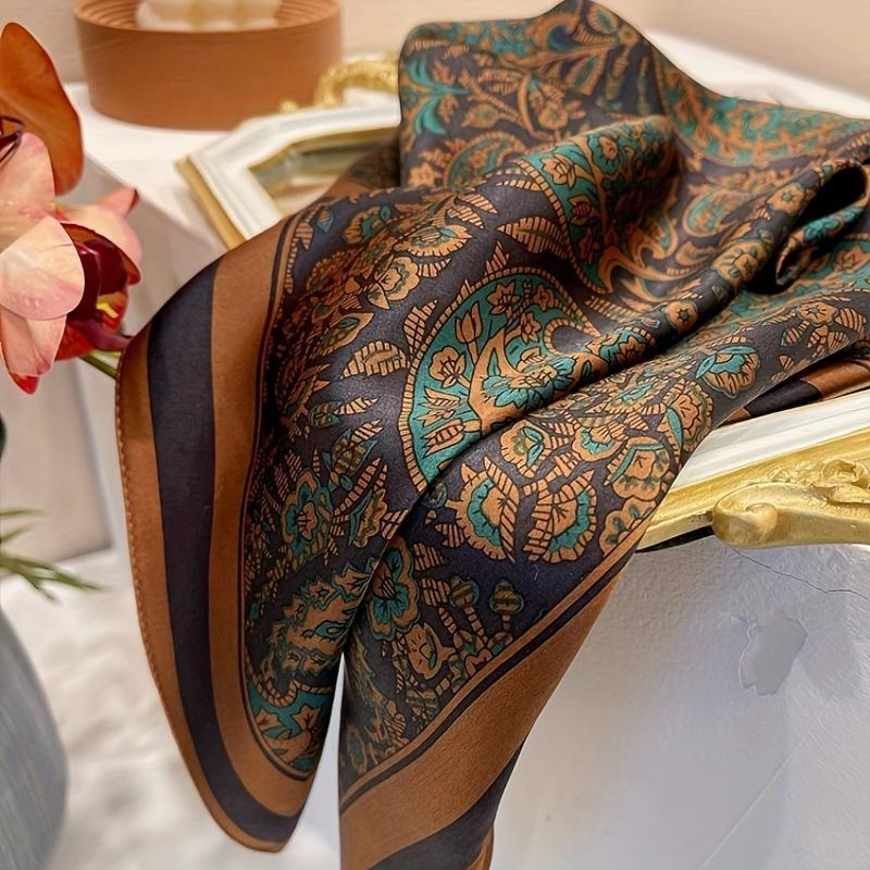 Foulard carré de soie 70 - Le Paisley vert-Maison Berettini