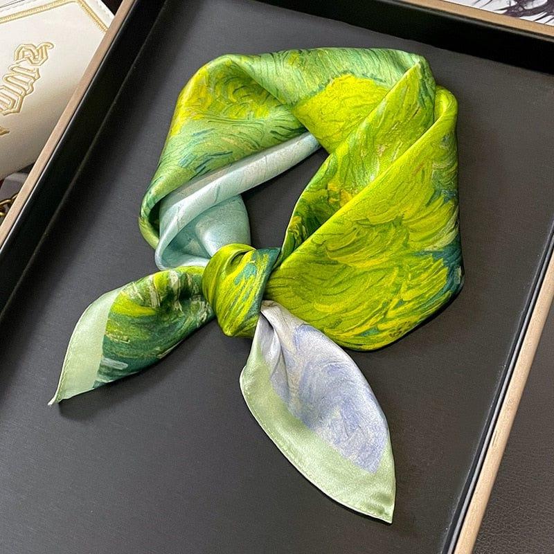 Foulard carré de soie 70 - Le Souffle du Vent-Maison Berettini