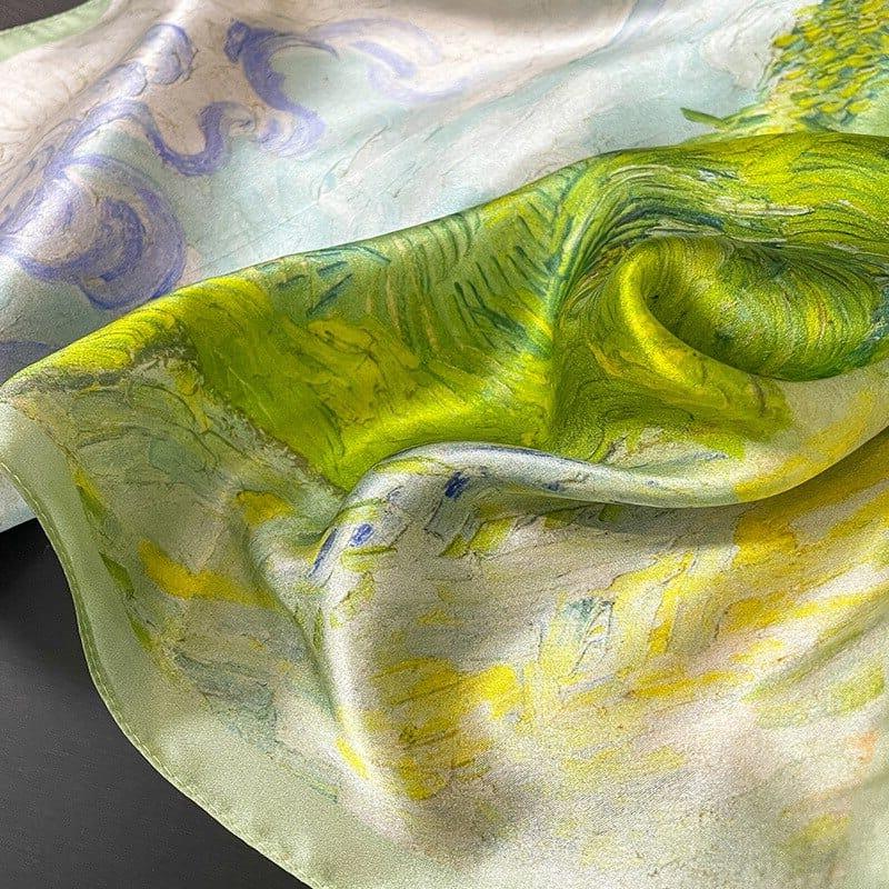 Foulard carré de soie 70 - Le Souffle du Vent-Maison Berettini