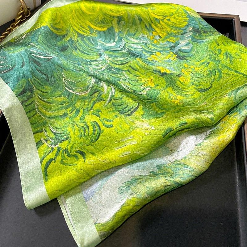 Foulard carré de soie 70 - Le Souffle du Vent-Maison Berettini