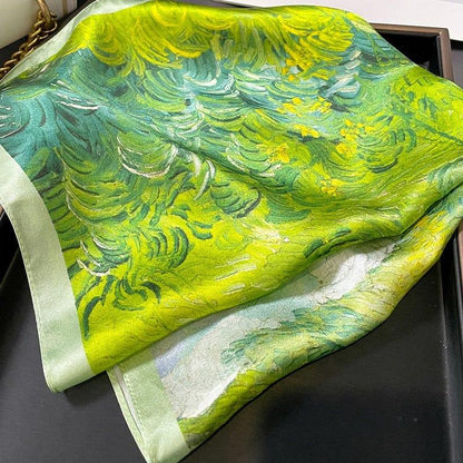 Foulard carré de soie 70 - Le Souffle du Vent-Maison Berettini