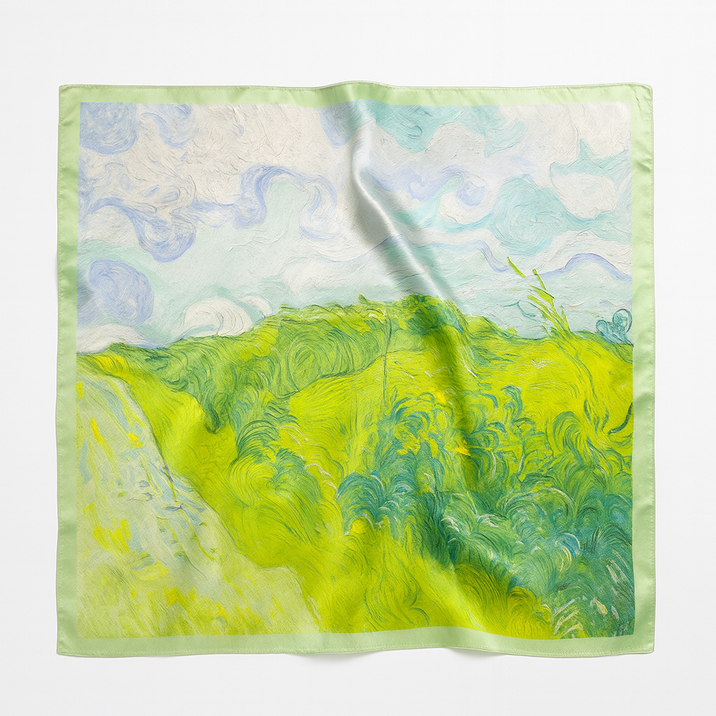 Foulard carré de soie 70 - Le Souffle du Vent-Maison Berettini