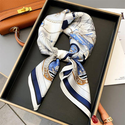 Foulard carré de soie 70 - L'Écume Royale-Maison Berettini