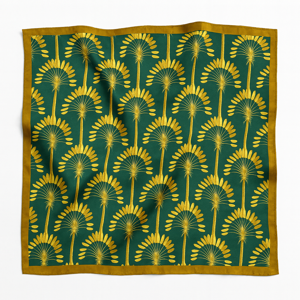Foulard carré de soie 70 - Les Feuilles d’Or-Maison Berettini