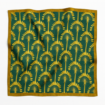 Foulard carré de soie 70 - Les Feuilles d’Or-Maison Berettini