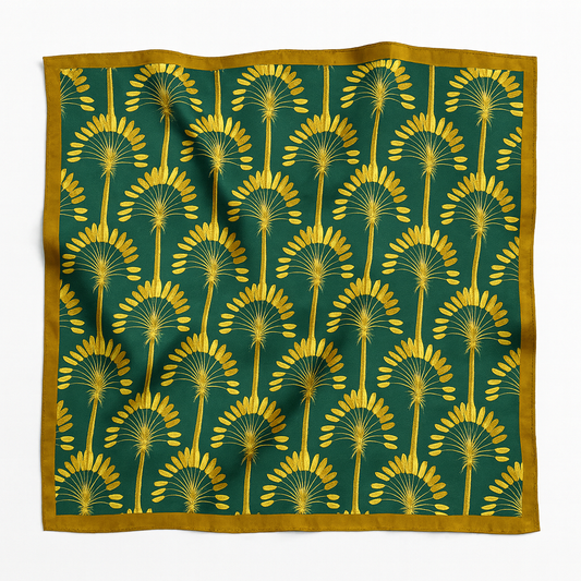 Foulard carré de soie 70 - Les Feuilles d’Or-Maison Berettini