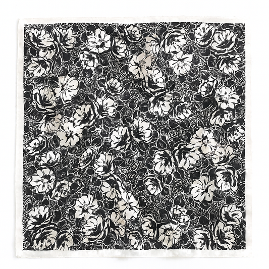 Foulard carré de soie 70 - L'Ombre Florale-Maison Berettini