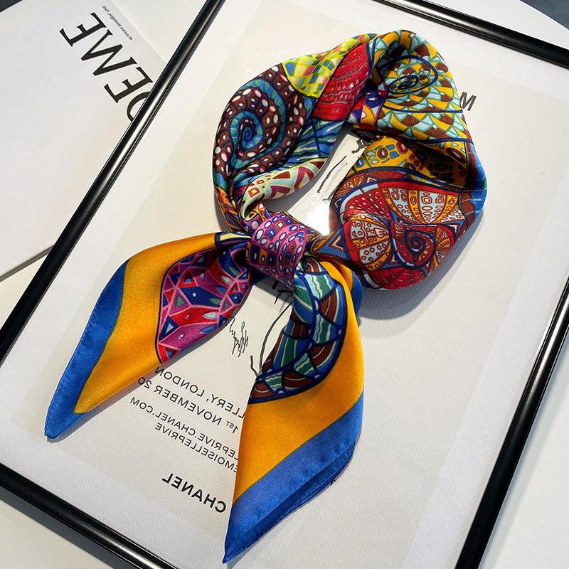 Foulard carré de soie 70 - Mandala Solaire-Maison Berettini