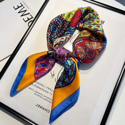 Foulard carré de soie 70 - Mandala Solaire-Maison Berettini