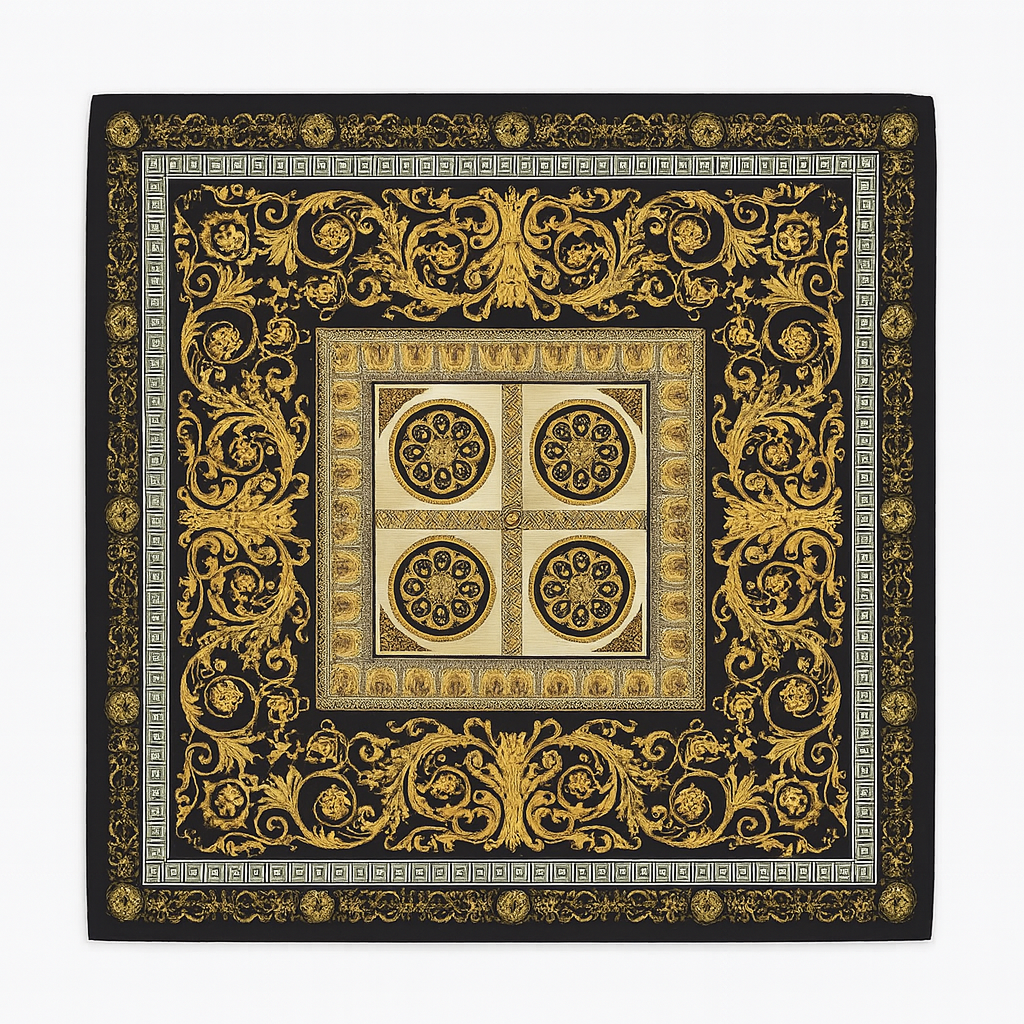 Foulard carré de soie 70 - Ornements Baroques-Maison Berettini