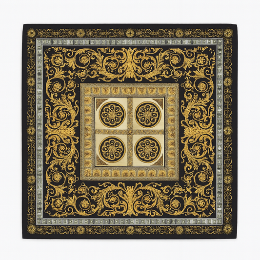 Foulard carré de soie 70 - Ornements Baroques-Maison Berettini