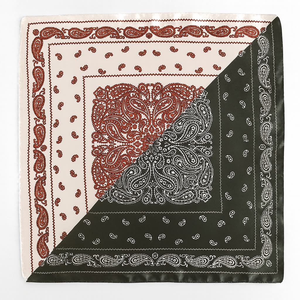 Foulard carré de soie 70 - Paisley Contrast-Maison Berettini