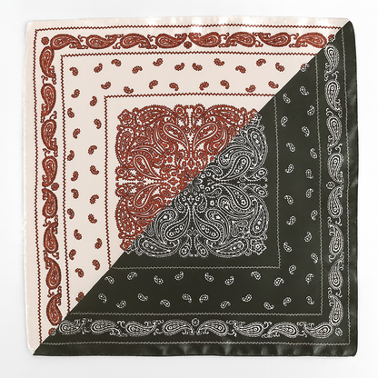 Foulard carré de soie 70 - Paisley Contrast-Maison Berettini