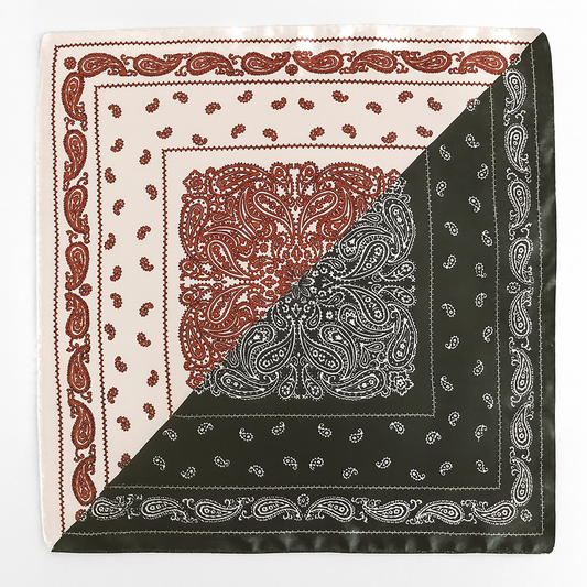 Foulard carré de soie 70 - Paisley Contrast-Maison Berettini