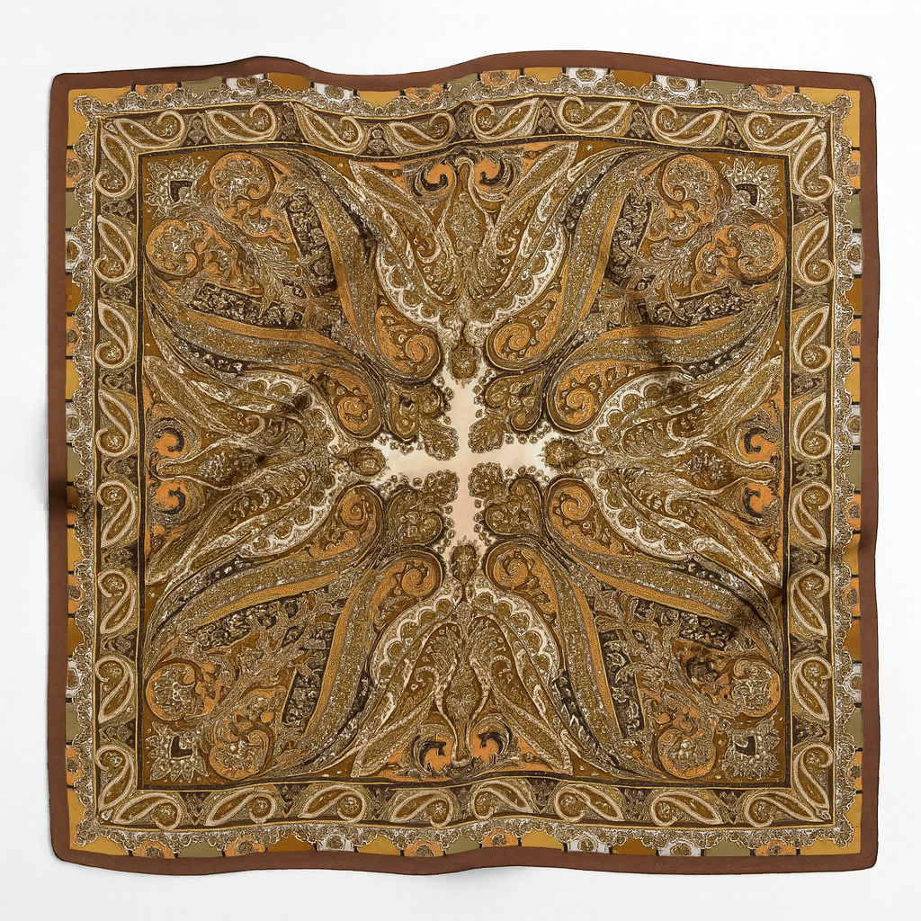 Foulard carré de soie 70 - Paisley Impérial-Maison Berettini
