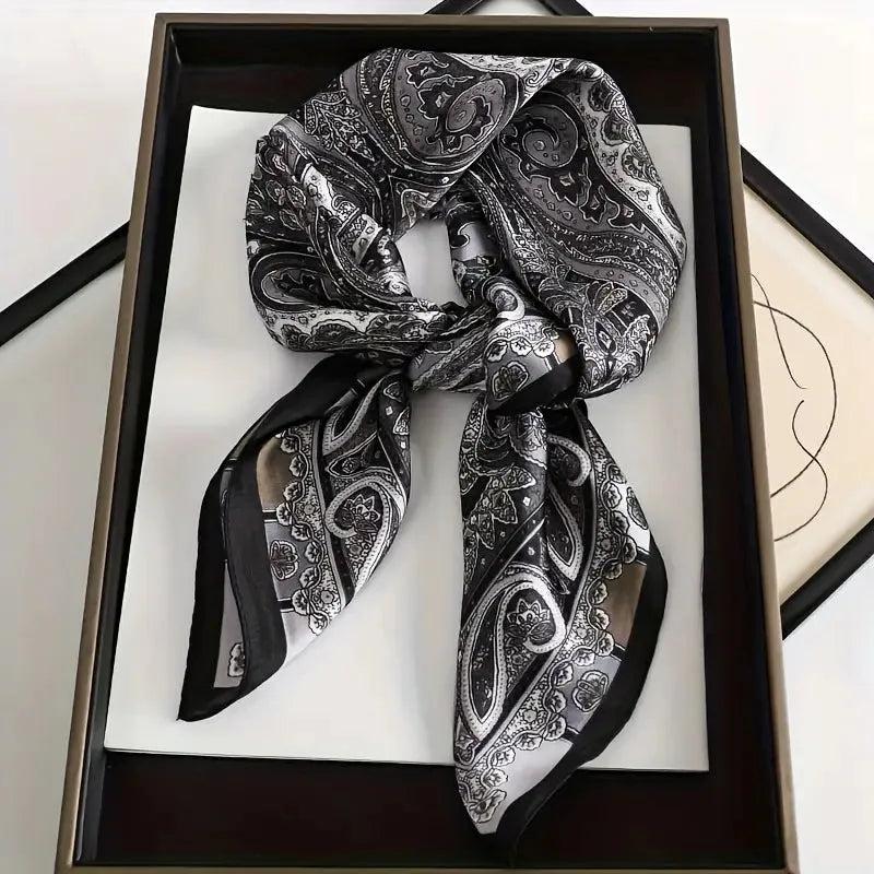 Foulard carré de soie 70 - Paisley Nocturne-Maison Berettini