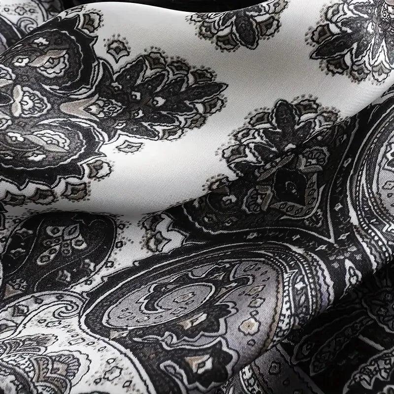 Foulard carré de soie 70 - Paisley Nocturne-Maison Berettini