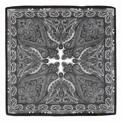 Foulard carré de soie 70 - Paisley Nocturne-Maison Berettini