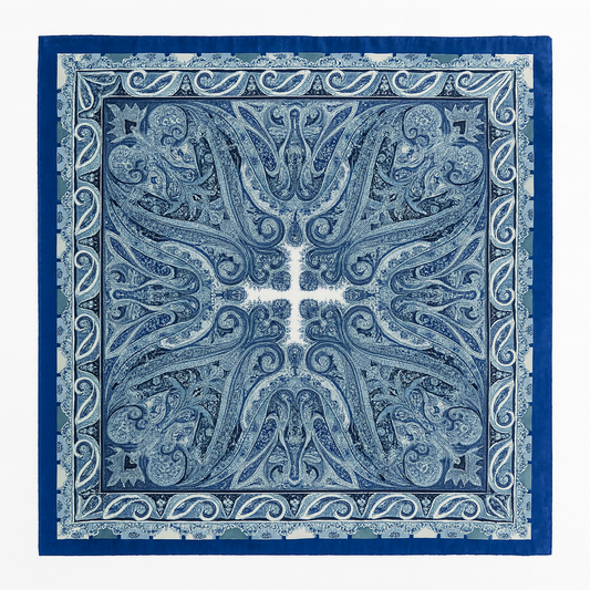 Foulard carré de soie 70 - Paisley Royal-Maison Berettini