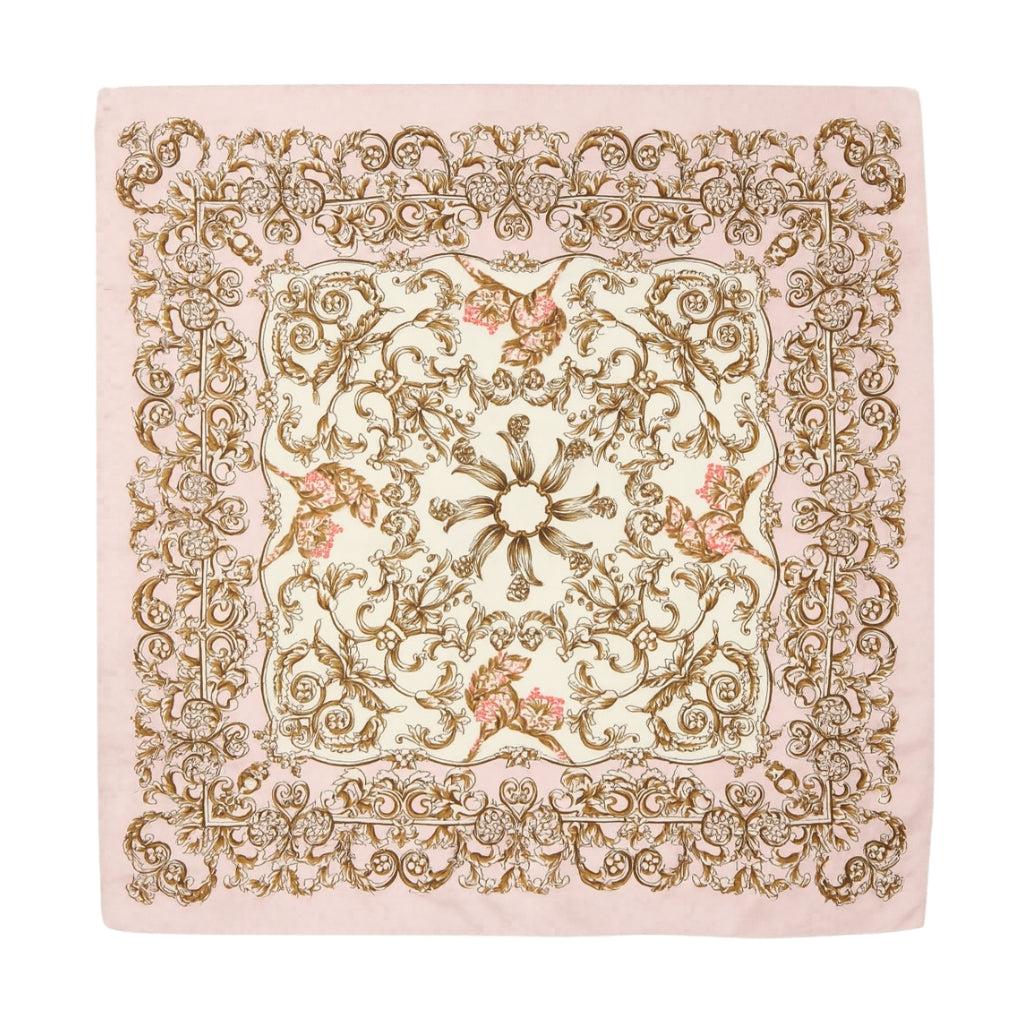 Foulard carré de soie 70 - Rosée Baroque-Maison Berettini