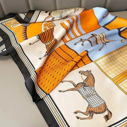 Foulard carré de soie 70 - Tradition Équestre-Maison Berettini
