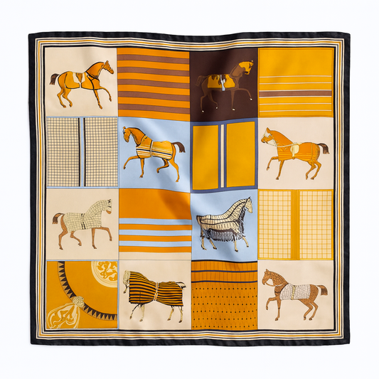Foulard carré de soie 70 - Tradition Équestre-Maison Berettini