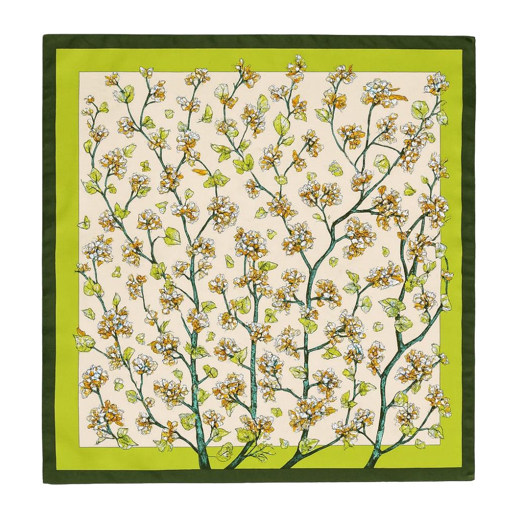 Foulard carré de soie -Fleurs Printanières-Maison Berettini