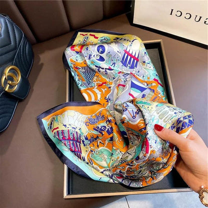 Foulard carré de soie - Voyage des Merveilles-Maison Berettini